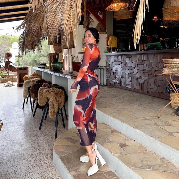 Zara Off White Chunky High Heeled Platform Shoes - Picture 9 of 17